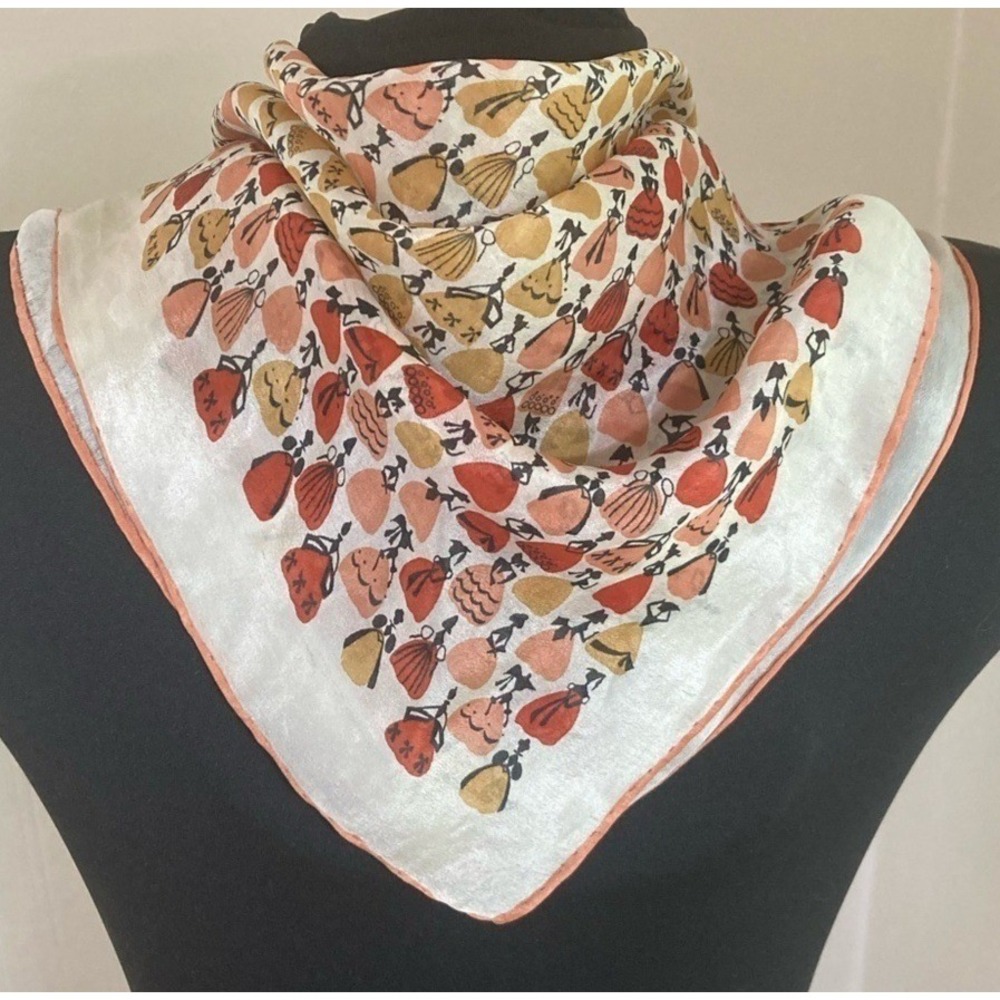 Primping Southern Belle Ladies Scarf, 23" Square Hand rolled and sewn.